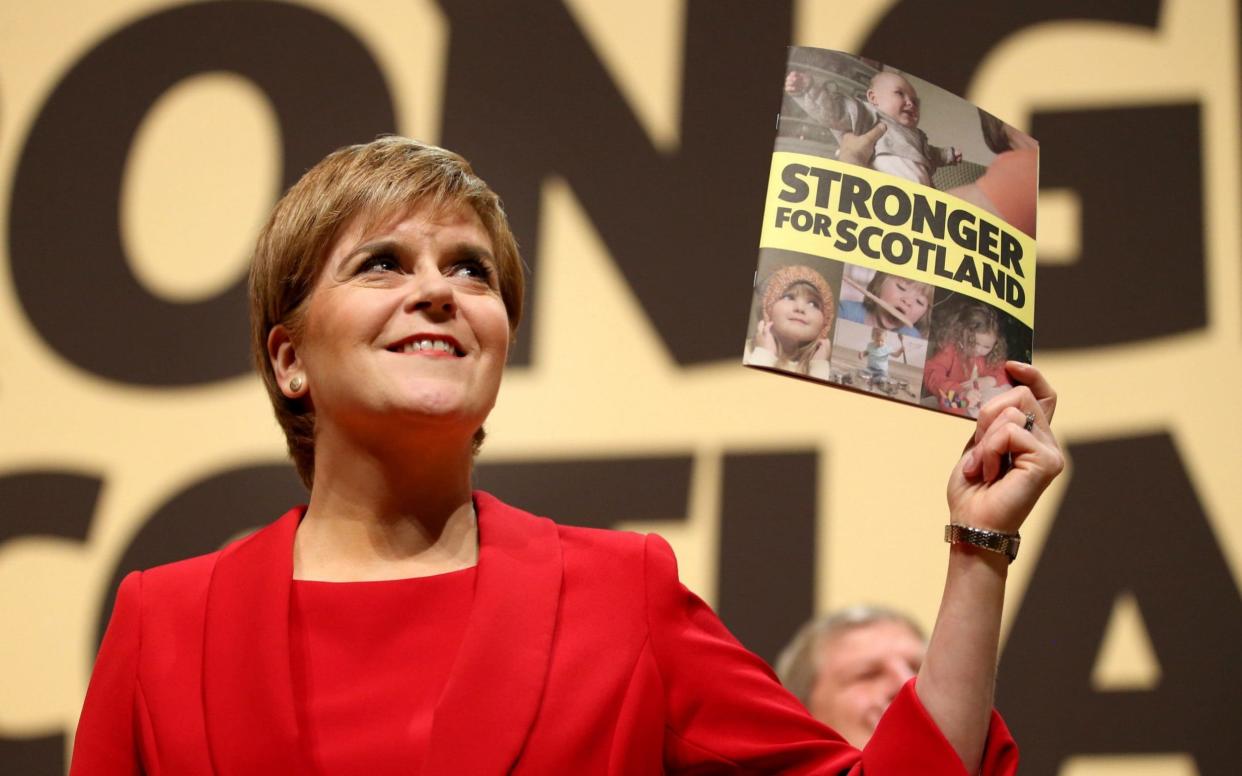 First Minister Nicola Sturgeon speaks during the launch of the SNP General Election manifesto at Perth Concert Hall.  - PA