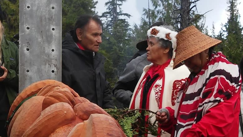 'Our blood is still on the land': Tsimshian raise totem pole declaring victory over B.C. LNG project