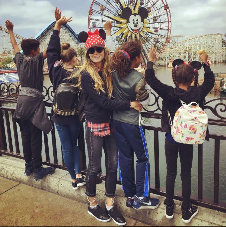 <p>Who says Disneyland is just for kids? The supermodel and her children headed to the "happiest place on earth" for Mother's Day.</p>