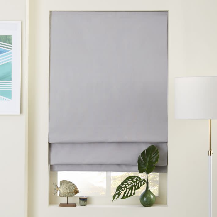 West Elm Linen/Cotton Roman Shade + Blackout Liner