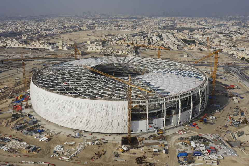 DOHA, QATAR - DECEMBER 18: A general view of Al Thumama Stadium on December 18, 2019 in Al Thumama, Qatar. (Photo by Marcio Machado/Eurasia Sport Images/Getty Images)