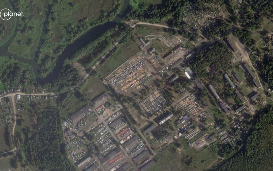 A satellite image shows a Tsel military base in Mogilev Region, Belarus, September 9, 2023