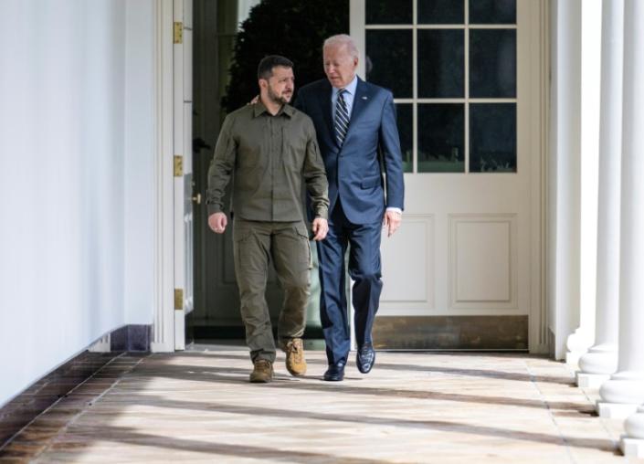 US President Joe Biden hosted Ukraine's Volodymyr Zelensky at the White House in September (Jim WATSON)