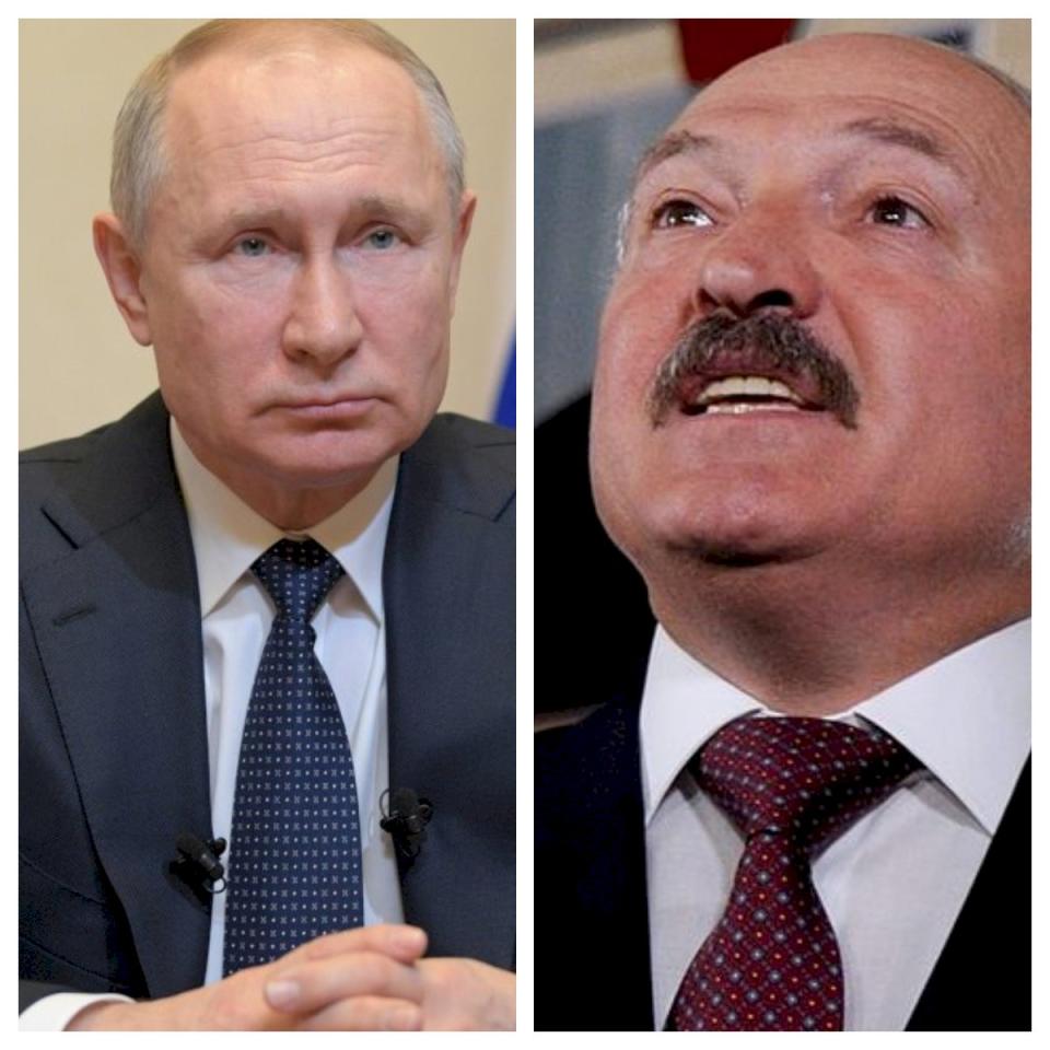 俄羅斯總統蒲亭(Vladimir Putin)(圖左)與白俄羅斯總統魯卡申柯(Alexander Lukashenko)(圖右)。(合成圖)