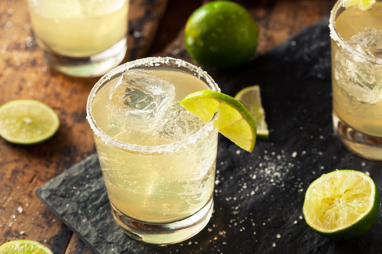 margarita drink with lime and salt