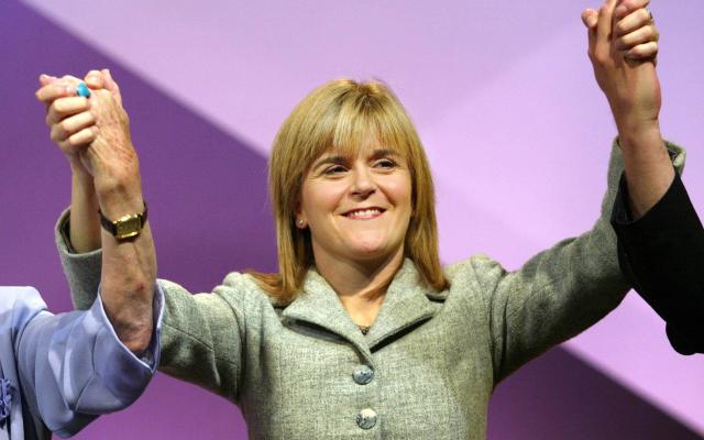 Then deputy leader, Sturgeon delivers her address at the SNP's annual conference in 2005 - David Cheskin/PA Wire