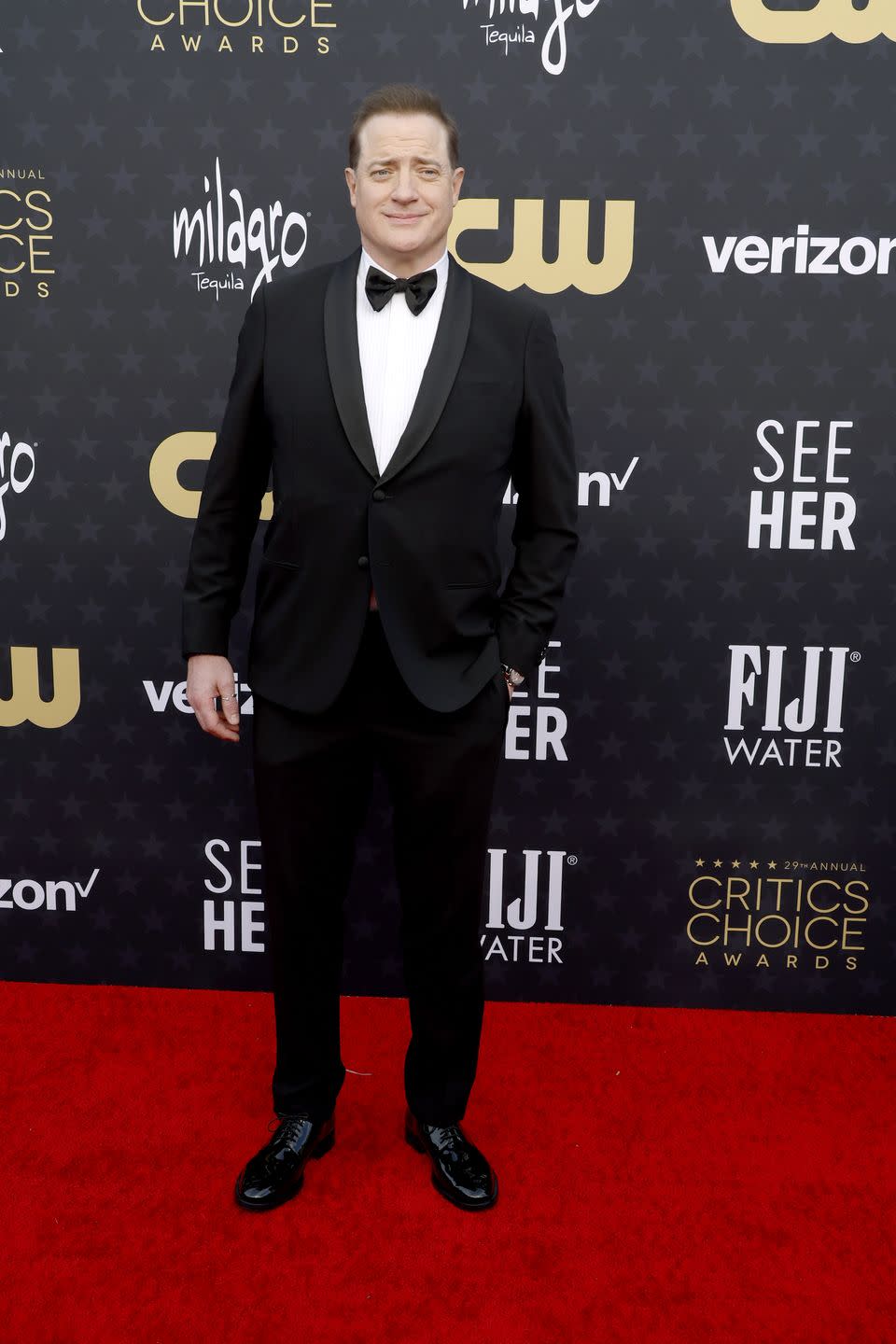 santa monica, california january 14 brendan fraser attends the 29th annual critics choice awards at barker hangar on january 14, 2024 in santa monica, california photo by frazer harrisongetty images