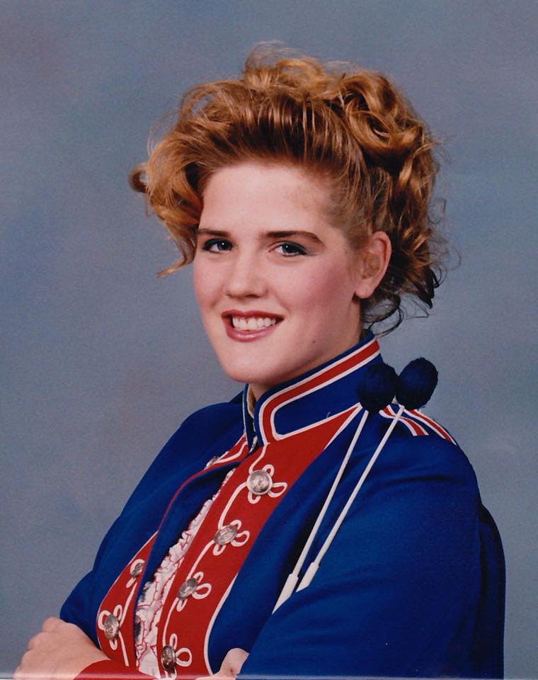 Bonnie Jean Feldkamp in her high school band uniform.
