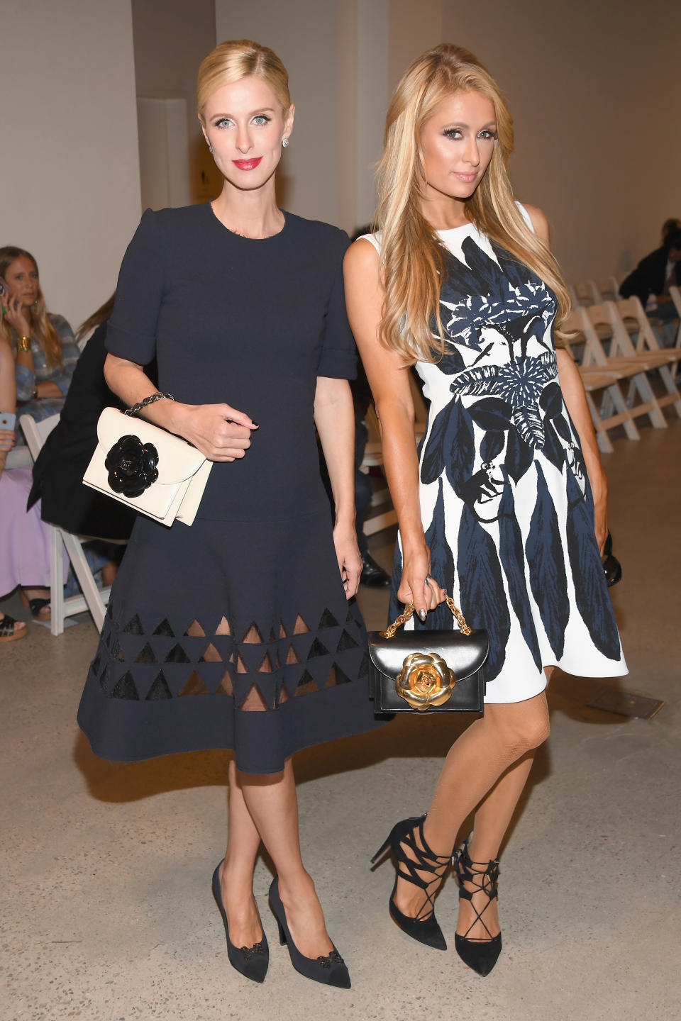 Nicky and Paris Hilton at Oscar de la Renta