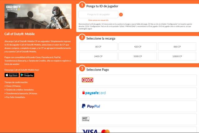 Como Recargar CP a Call Of Duty Mobile Codashop COMO RECARGAR COD POINT EN CALL  OF DUTY MOBILE 