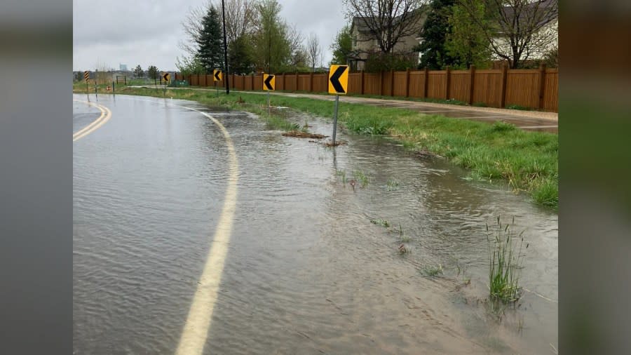 The Erie Police Department was reminding drivers to avoid flooded roads as driving in standing water is “extremely dangerous.” (Erie Police Department)