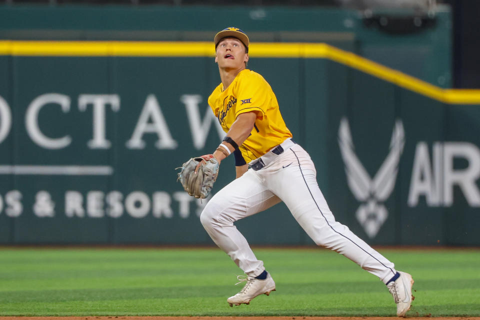 West Virginia infielder J.J. Wetherholt, one of the candidates to be drafted No. 1 in July, will be in attendance at this week's MLB Draft Combine. (Photo by David Buono/Icon Sportswire via Getty Images)