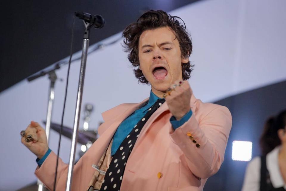 <div class="inline-image__caption"><p>Singer Harry Styles performs on NBC's 'Today' show in New York City, U.S., February 26, 2020.</p></div> <div class="inline-image__credit">REUTERS/Brendan McDermid</div>