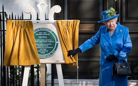 Queen Elizabeth II visits Watergate House to mark the centenary Of GCHQ at Watergate House on February 14 - Credit: Samir Hussein/Samir Hussein/WireImage