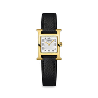 Hermès Heure H Gold-Plated Stainless Steel & Leather Strap Watch