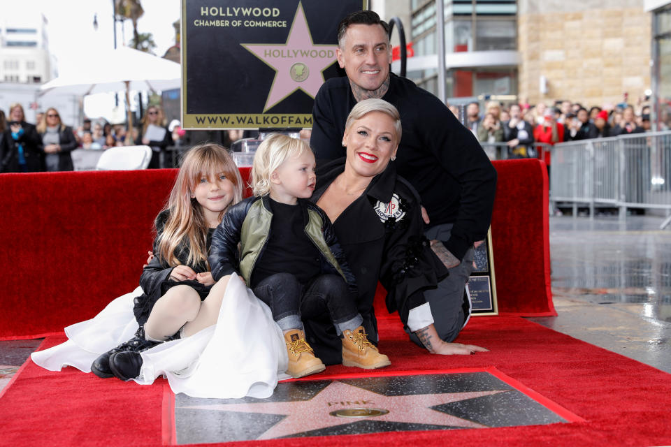 Singer-songwriter Pink and husband Carey Hart share two kids Willow and Jameson (REUTERS)