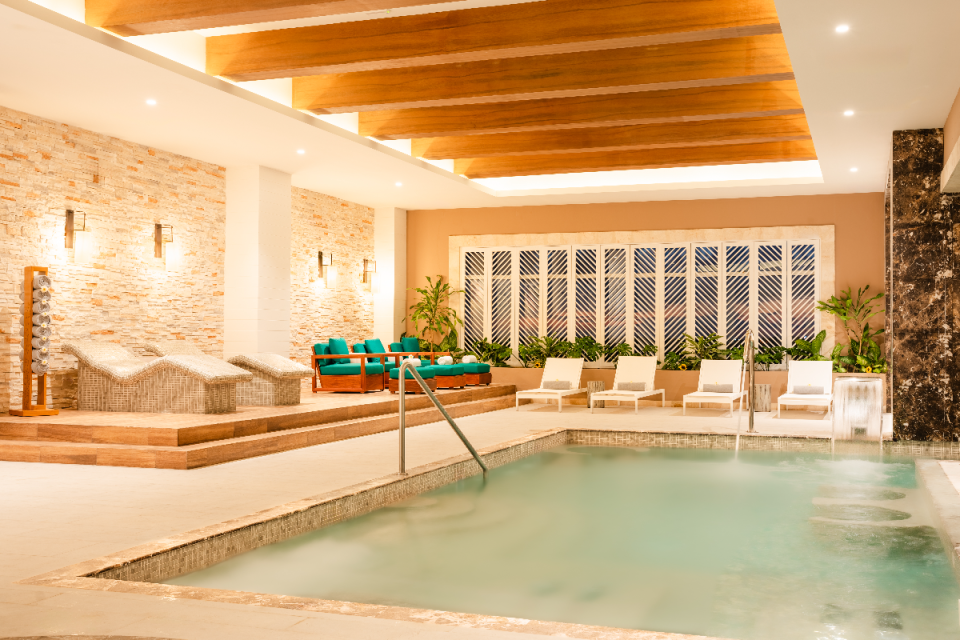 The indoor spa at the Margaritaville hotel in Cancun, newly opened for adults only