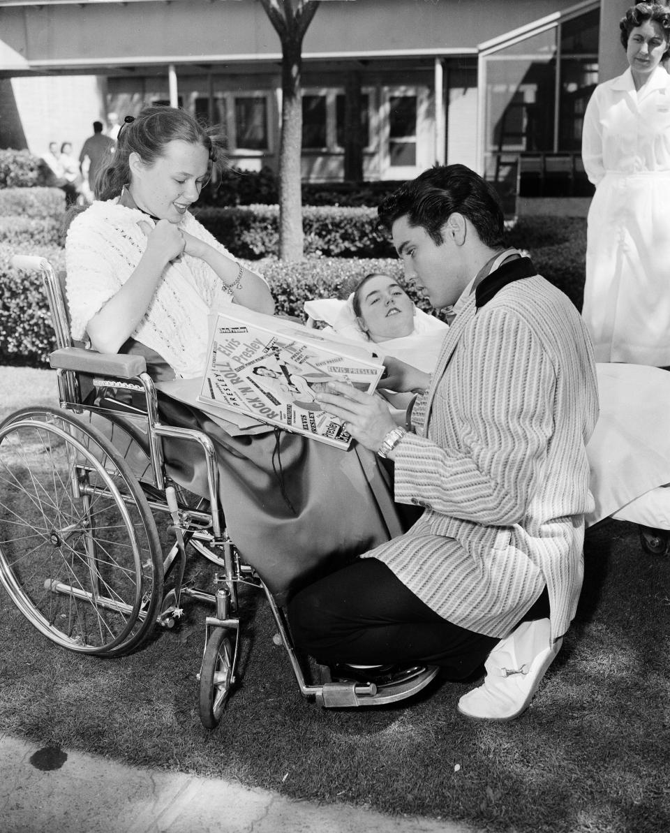 elvis meets fans with polio