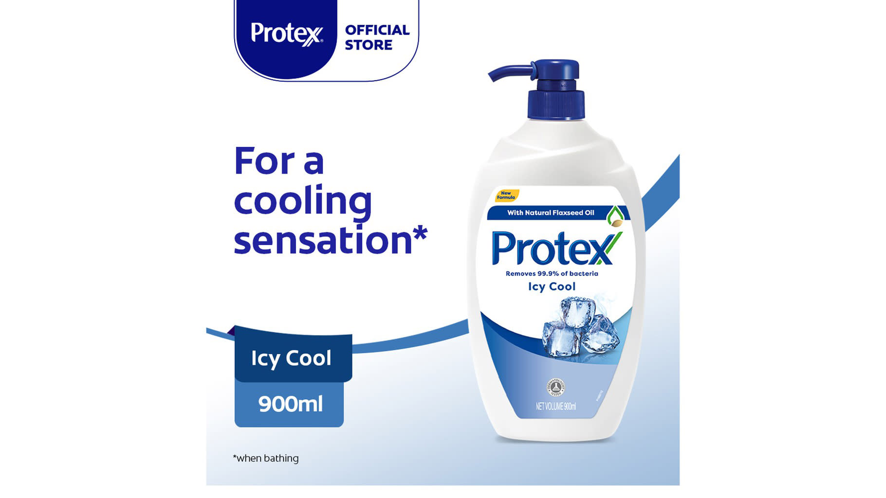 [Eliminates 99.9-percent Bacteria] Protex Icy Cool Antibacterial Shower Gel 900ml. (Photo: Shopee SG)