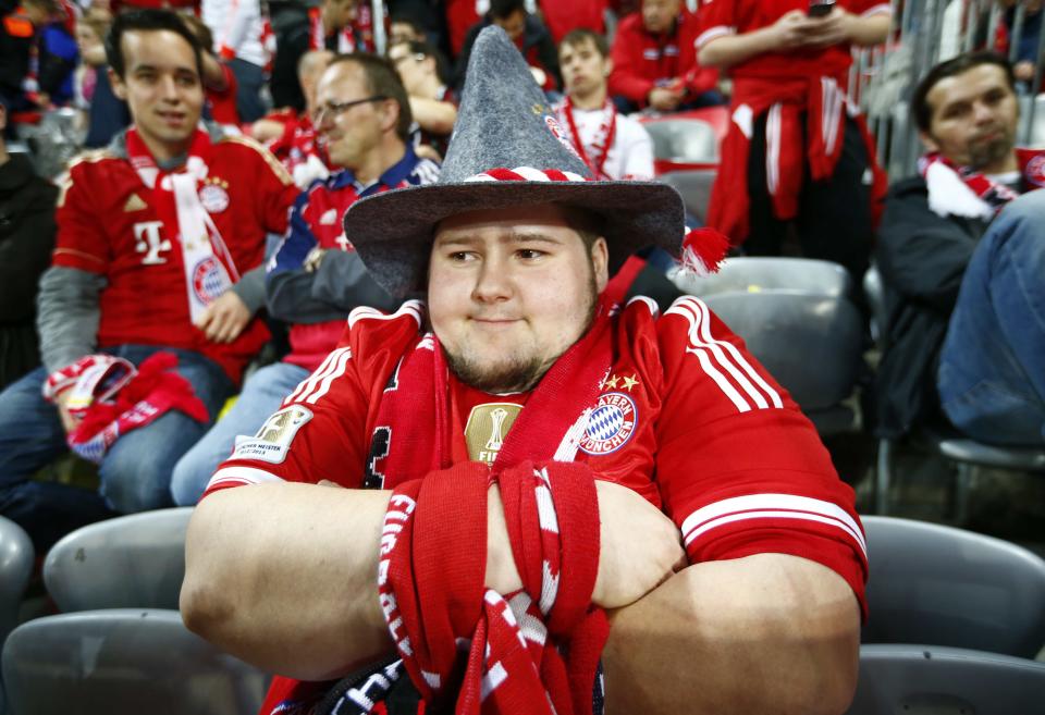 Bayern Munich's supporters watch their Champions League semi-final second leg soccer match against Real Madrid in Munich