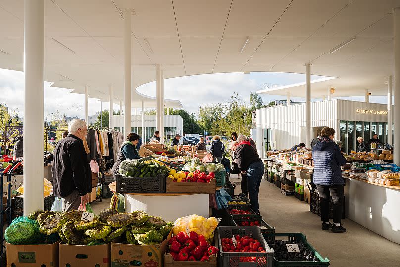 Shot from inside Targ Blonie Food Market