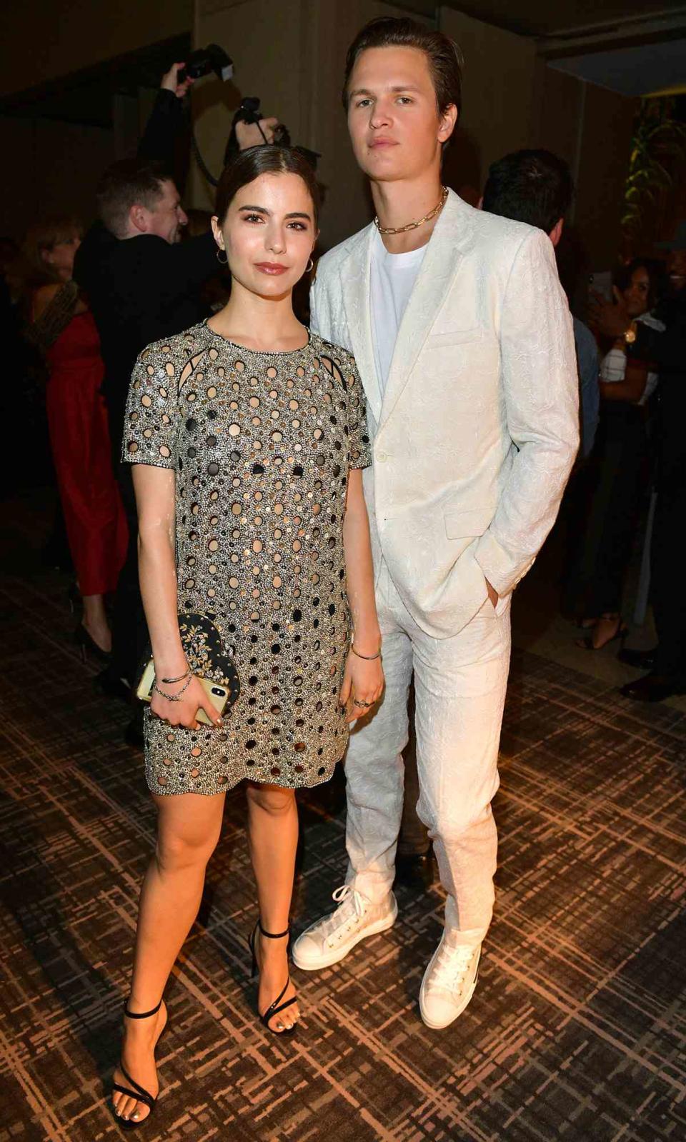 Violetta Komyshan and Ansel Elgort attend The Hollywood Foreign Press Association and The Hollywood Reporter party at the 2019 Toronto International Film Festival at Four Seasons Hotel Toronto on September 07, 2019 in Toronto, Canada