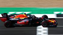 <p>Max Verstappen of the Netherlands driving the (33) Aston Martin Red Bull Racing RB16 during qualifying for the F1 Grand Prix of Great Britain at Silverstone on August 01, 2020 in Northampton, England</p>