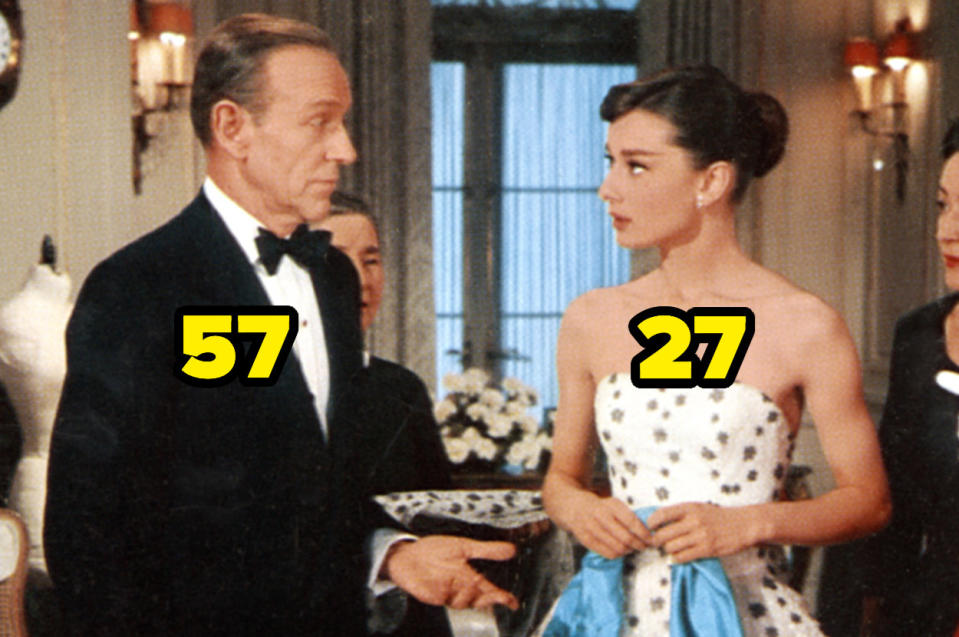 57-year-old Fred Astaire and 27-year-old Audrey Hepburn