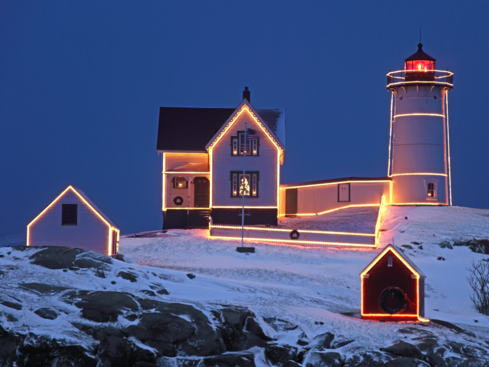 Cape Neddick Lighthouse Maine christmas