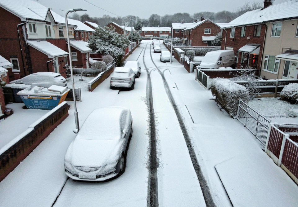 Snow covers Lee Park in Liverpool after heavy overnight snow fall. (PA)