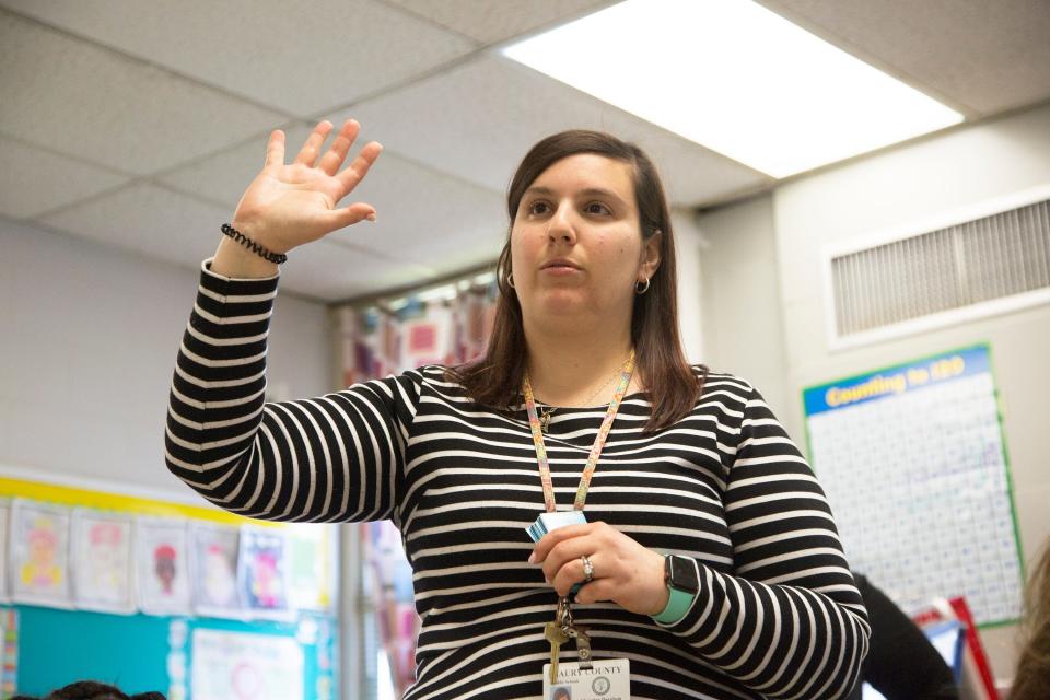 Christina Davidson, a fourth grade teacher at Columbia’s Joseph Brown Elementary has been named Maury County Public Schools’ Elementary School Teacher of the Year. Davidson teachers a RIT course at Brown on Thursday, March 15, 2018.