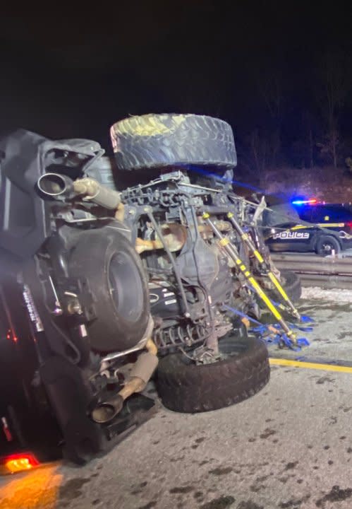 Vehicle overturned on I95 (Montgomery County Fire and Rescue)