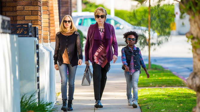 Amanda Seyfried, Shirley MacLaine, and AnnJewel Lee Dixon in <em>The Last Word</em>.