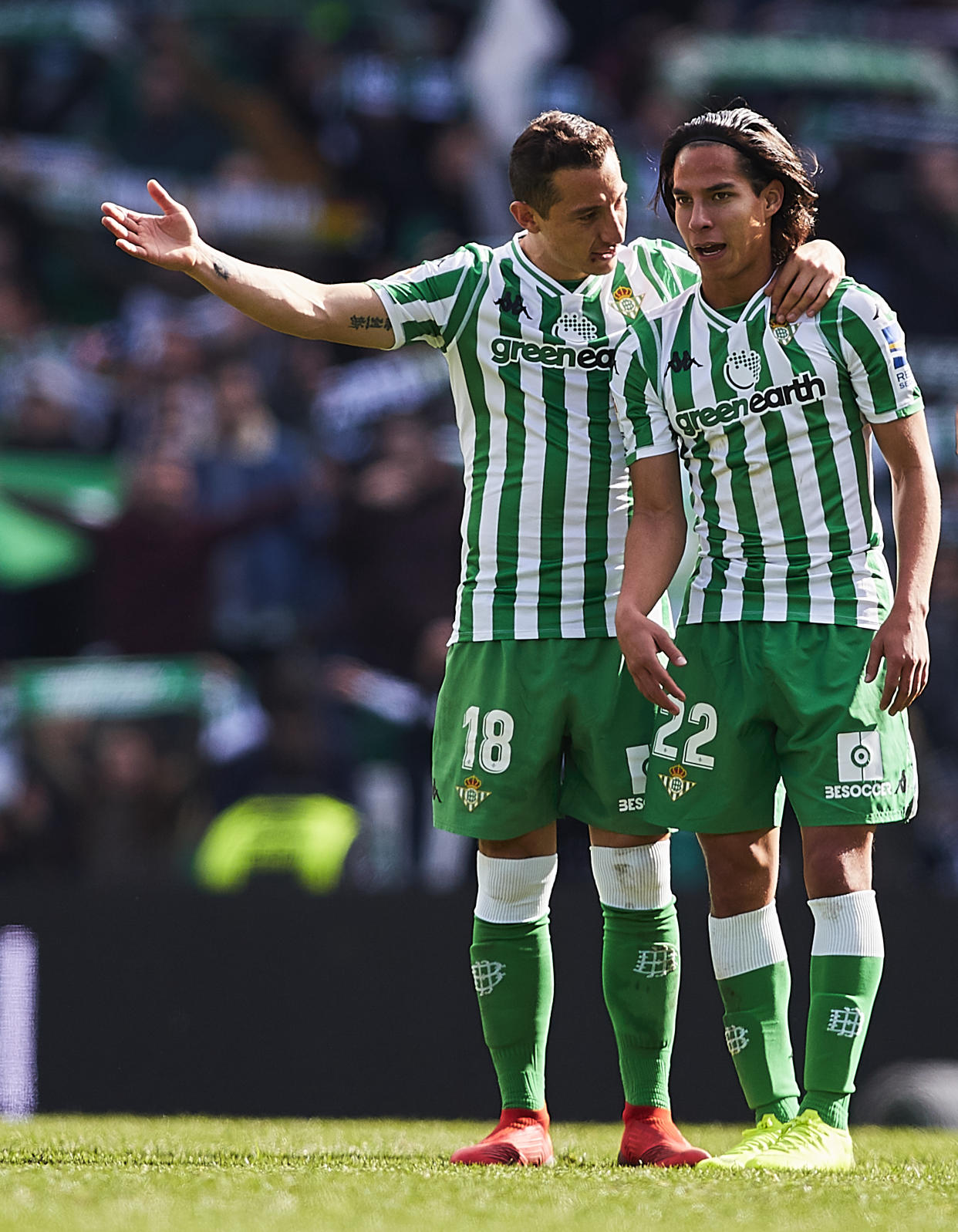 Andrés Guardado y Diego Lainez, en el Real Betis. / Foto: Getty Images