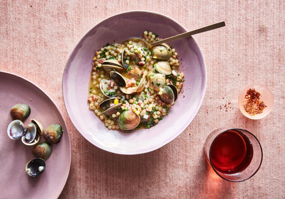 Lemony Fregola With Cockles and Herbs