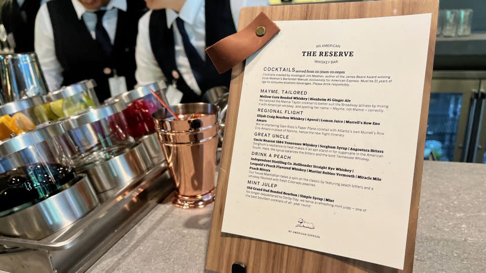 The Reserve cocktail menu - Andrew Kunesh/CNN Underscored