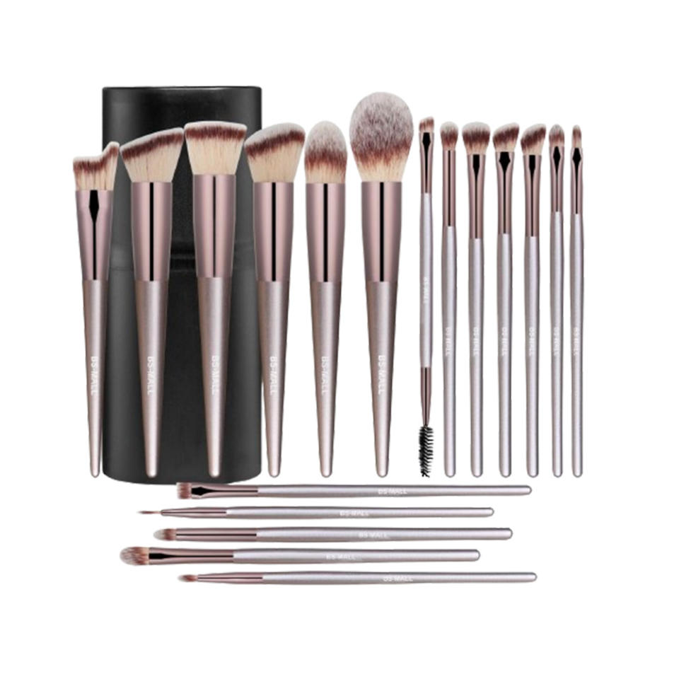 makeup brush set with leather case