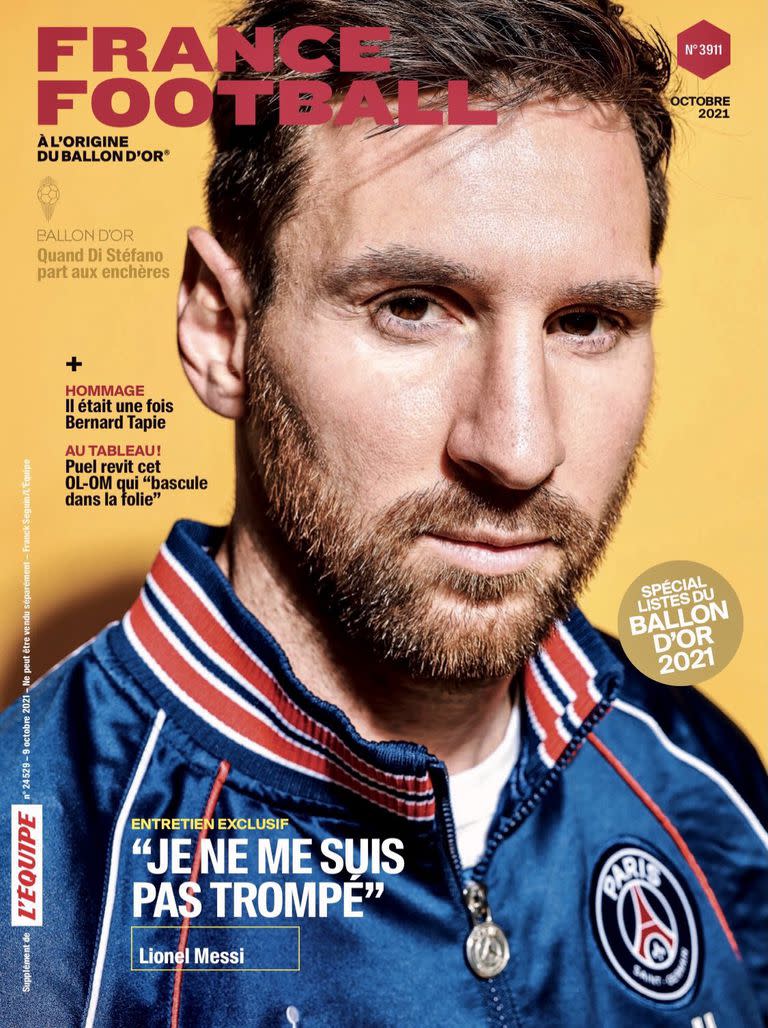 La tapa de France Football con Lionel Messi