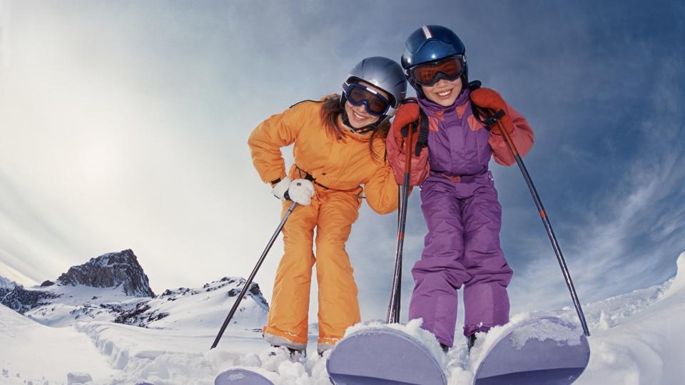 two female skiers