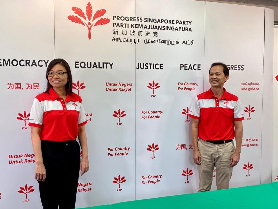 Progress Singapore Party announced on 14 July 2020 that its members Hazel Poa and Leong Mun Wai will be the NCMPs at the next Parliament. (PHOTO: Koh Wan Ting/Yahoo News Singapore)