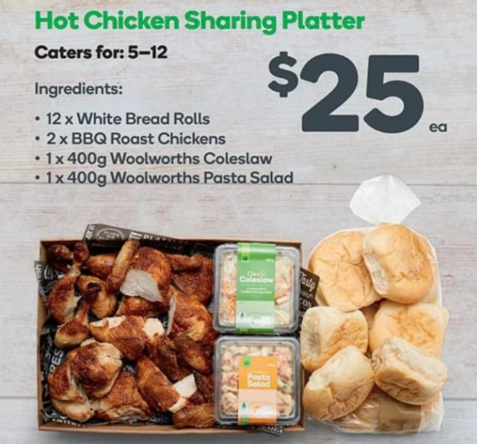 Woolworths chicken platter deal