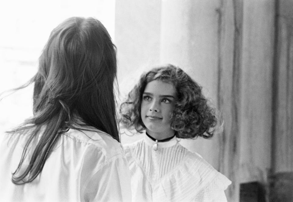 Actress Brooke Shields on-set as Violet, a child prostitute, filming "Pretty Baby" in New Orleans, LA during Weekend's segment "Everybody Loves A Baby That's Why I'm In Love With You"