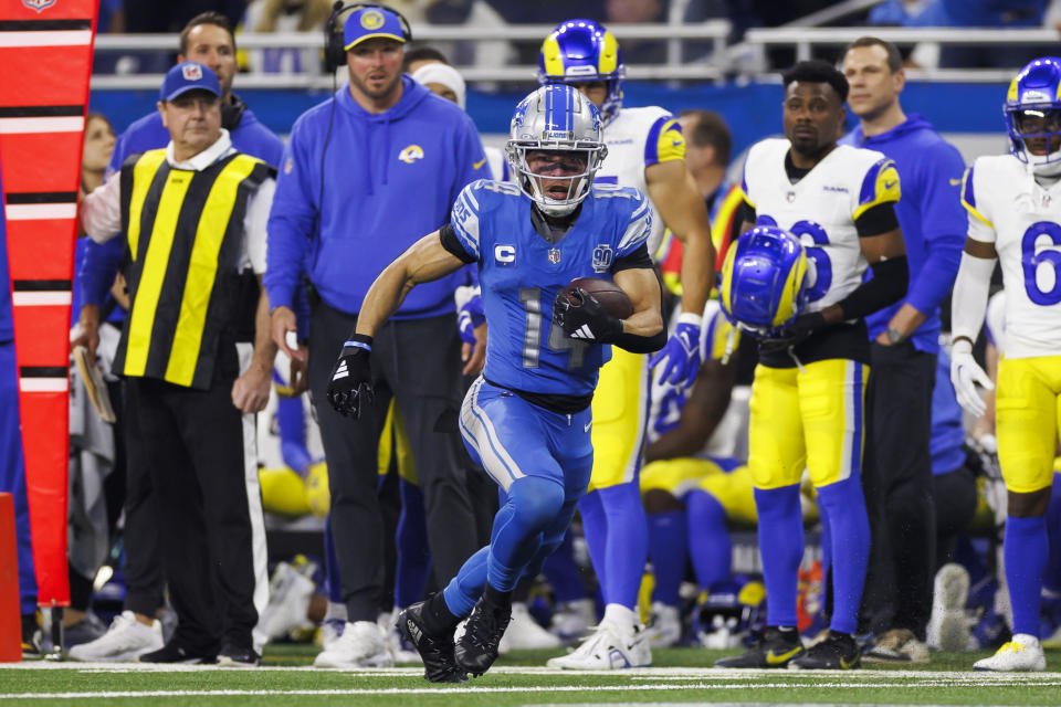 Amon-Ra St. Brown #14 Detroit Lions. (Photo by Ryan Kang/Getty Images)