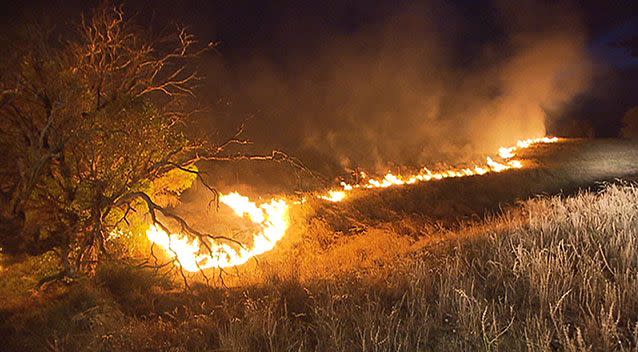 A woman is in hospital after being burnt in the Rockleigh blaze. Photo: 7News.