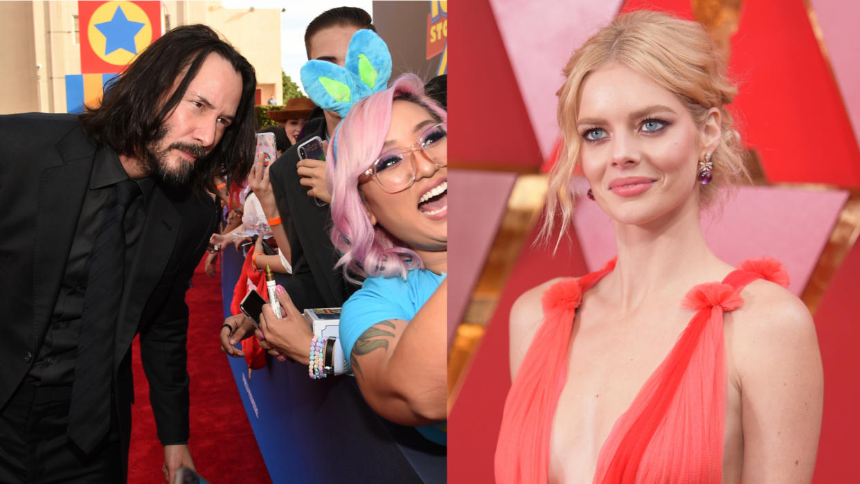 Keanu Reeves has no idea of his enormous popularity, according to 'Bill and Ted' co-star Samara Weaving. (Photo by Chris Pizzello/Richard Shotwell/Invision/AP)