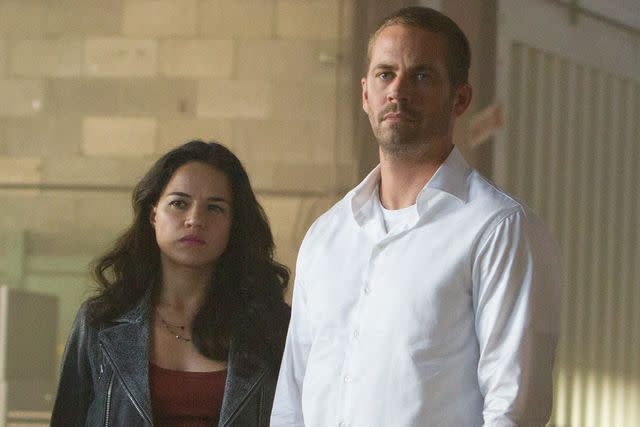 Scott Garfield/Universal Michelle Rodriguez and Paul Walker in 'Furious 7'