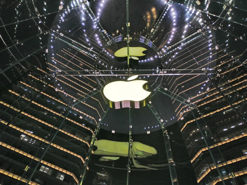 SHANGHAI, CHINA - SEPTEMBER 24, 2019 - The first Apple store in Shanghai is seen in Lujiazui, Pudong District, East China's Shanghai, Sept. 24, 2019. June 28, 2022 -- Apple's supply chain has revealed that 90 million iPhone 14s are in stock and the iPhone14 Plus may be on the way. (Photo credit should read CFOTO/Future Publishing via Getty Images)