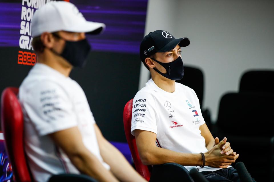 Russell may not be able to improve his Mercedes chances in one race but he can certainly impact Bottas’s hopesAFP via Getty