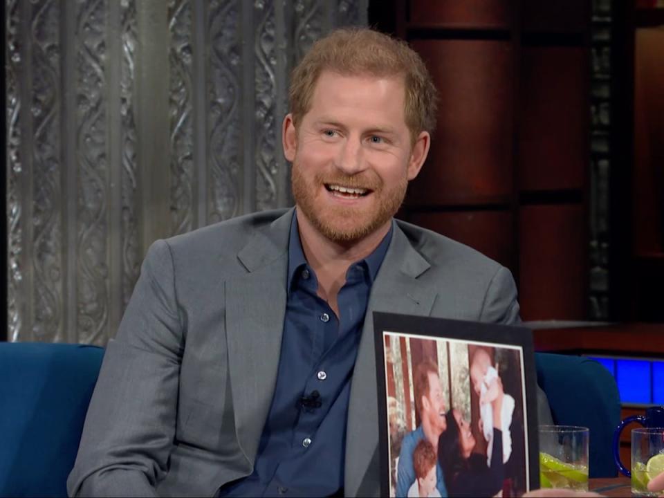 Prince Harry during an appearance on ‘The Late Show with Stephen Colbert’ (The Late Show with Stephen Colbert)