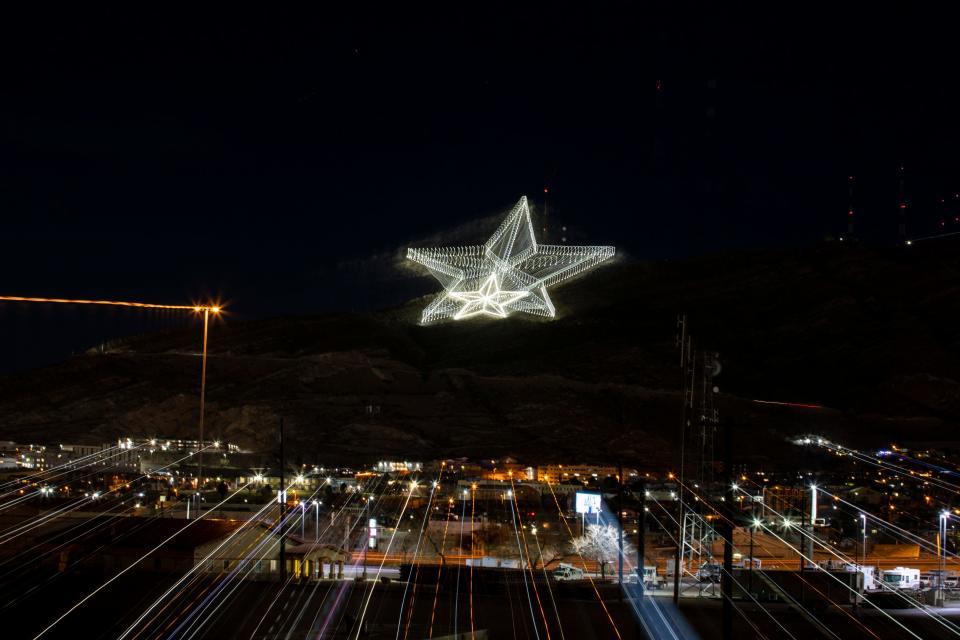 The Star on the Mountain was lit Monday night after repairs required due to damage from a recent windstorm in El Paso.